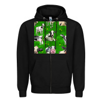 Black holstein cows seamless pattern Zipper Hoodie - BundleAndBundleShop