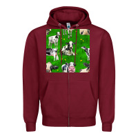 Burgundy holstein cows seamless pattern Zipper Hoodie - BundleAndBundleShop