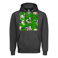 Charcoal Heather holstein cows seamless pattern Zipper Hoodie - BundleAndBundleShop