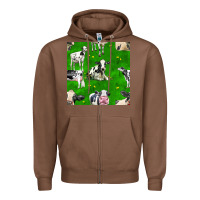 Chestnut holstein cows seamless pattern Zipper Hoodie - BundleAndBundleShop