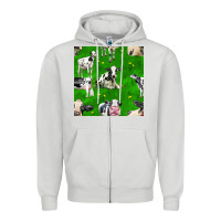 Dove Grey holstein cows seamless pattern Zipper Hoodie - BundleAndBundleShop