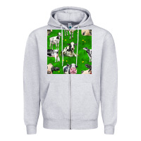 Heather Grey holstein cows seamless pattern Zipper Hoodie - BundleAndBundleShop