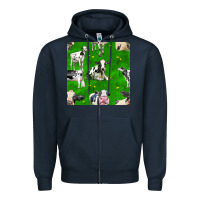 Navy holstein cows seamless pattern Zipper Hoodie - BundleAndBundleShop