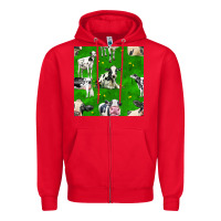 Red holstein cows seamless pattern Zipper Hoodie - BundleAndBundleShop
