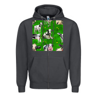 Smoke holstein cows seamless pattern Zipper Hoodie - BundleAndBundleShop