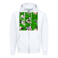 White holstein cows seamless pattern Zipper Hoodie - BundleAndBundleShop