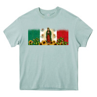 Arona lady of guadalupe mexican flag Heavy Core Tee - JahusDesignShop