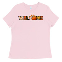 Bubblegum Pink welcome pumpkin Ladies Tee - BundleAndBundleShop