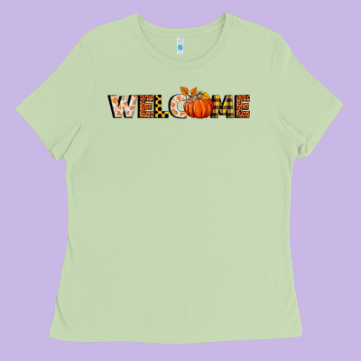 Welcome Pumpkin Ladies Tee Designed By Bundleandbundleshop