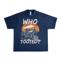 Navy Who Tooted Funny Train Lovers And Railroad Retro Vintage Urban Heavy Tee - tuanDangUi