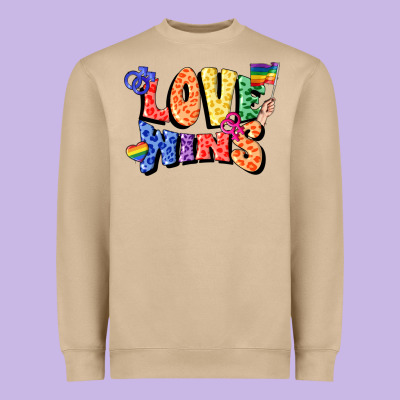 Love Wins Heavyweight Sweatshirt Designed By Fadigitalartstudio
