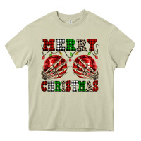 Mossy Merry Christmas skeleton hands boobs Heavy Core Tee - NancyCooperArtShop