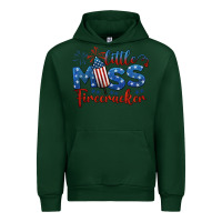 Forest Green little miss firecracker 4th of july Urban Hoodie - BarkalooDesign