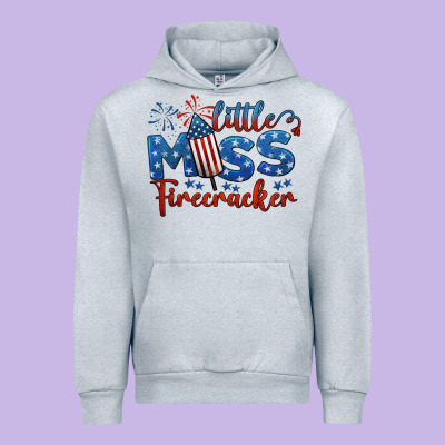 Little Miss Firecracker 4th Of July Urban Hoodie Designed By Barkaloodesign