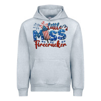 Heather Grey little miss firecracker 4th of july Urban Hoodie - BarkalooDesign