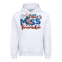 White little miss firecracker 4th of july Urban Hoodie - BarkalooDesign