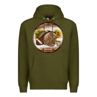 Army Green american football round earrings Premium Hoodie - BundleAndBundleShop