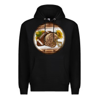 Black american football round earrings Premium Hoodie - BundleAndBundleShop