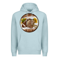Blue Mist american football round earrings Premium Hoodie - BundleAndBundleShop