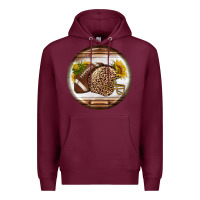 Burgundy american football round earrings Premium Hoodie - BundleAndBundleShop