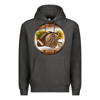 Charcoal Heather american football round earrings Premium Hoodie - BundleAndBundleShop