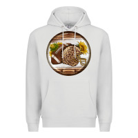 Dove Grey american football round earrings Premium Hoodie - BundleAndBundleShop