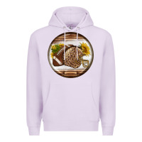 Lilac american football round earrings Premium Hoodie - BundleAndBundleShop