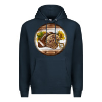 Navy american football round earrings Premium Hoodie - BundleAndBundleShop