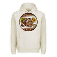 Oatmeal Heather american football round earrings Premium Hoodie - BundleAndBundleShop
