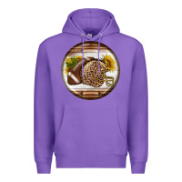 Purple american football round earrings Premium Hoodie - BundleAndBundleShop