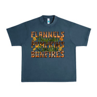 Midnight Navy Flannels Hayrides Pumpkins Urban Heavy Tee - texasbilliewilder