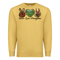 Antique Gold Peace Love Orangutan Premium Sweatshirt - LillyAllenDesigns