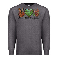 Charcoal Heather Peace Love Orangutan Premium Sweatshirt - LillyAllenDesigns
