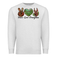 Oatmeal Heather Peace Love Orangutan Premium Sweatshirt - LillyAllenDesigns