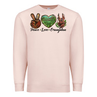 Pale Pink Peace Love Orangutan Premium Sweatshirt - LillyAllenDesigns