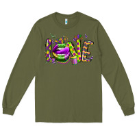 Army Green mardi gras love lips Long Sleeve Tee - CowGirlArtShop