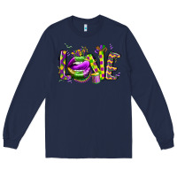 Navy mardi gras love lips Long Sleeve Tee - CowGirlArtShop