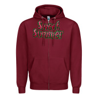 Burgundy sweet summer watermelon Zipper Hoodie - BundleAndBundleShop