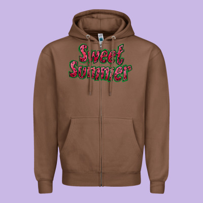 Sweet Summer Watermelon Zipper Hoodie Designed By Bundleandbundleshop