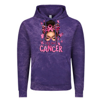 Cloud Purple lets beat cancer afro messy bun Vintage Hoodie - texasbilliewilder