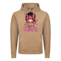 Vintage Coffee lets beat cancer afro messy bun Vintage Hoodie - texasbilliewilder