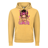 Vintage Mustard lets beat cancer afro messy bun Vintage Hoodie - texasbilliewilder
