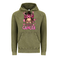 Vintage Olive lets beat cancer afro messy bun Vintage Hoodie - texasbilliewilder