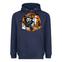 Navy panda hallowen Heavyweight Hoodie - LillyAllenDesigns