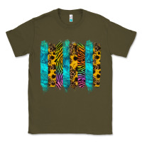 Army Green turquoise leopard sunflowers colorful Classic Tee - RanaPortraitStore