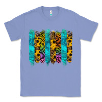 Colony Blue turquoise leopard sunflowers colorful Classic Tee - RanaPortraitStore
