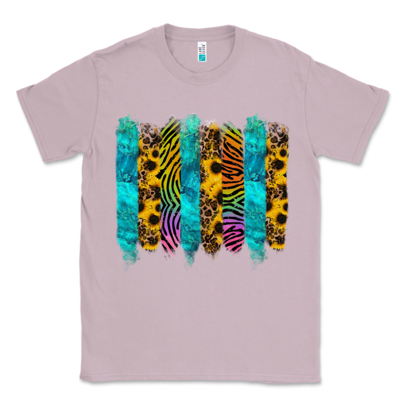 Turquoise Leopard Sunflowers Colorful Classic Tee by RanaPortraitStore | Teevron