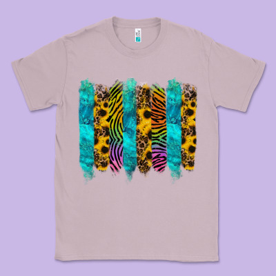 Turquoise Leopard Sunflowers Colorful Classic Tee Designed By Ranaportraitstore