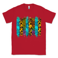 Red turquoise leopard sunflowers colorful Classic Tee - RanaPortraitStore