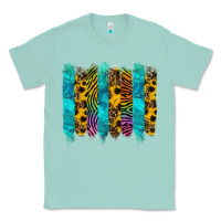 Seafoam turquoise leopard sunflowers colorful Classic Tee - RanaPortraitStore